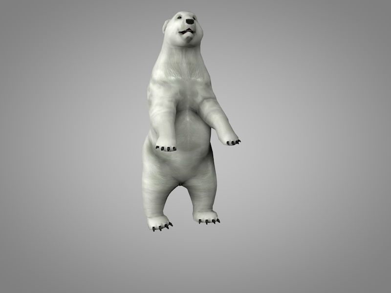 Polar White Bear Low-poly 3D model_2