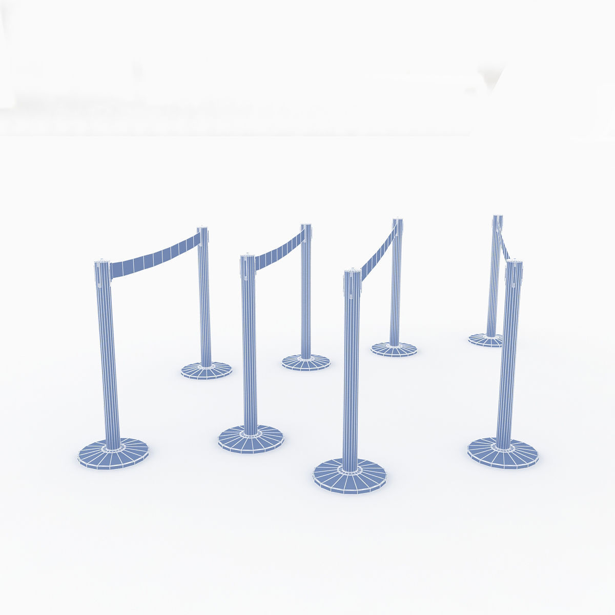 Airport Stanchions 3D model_6