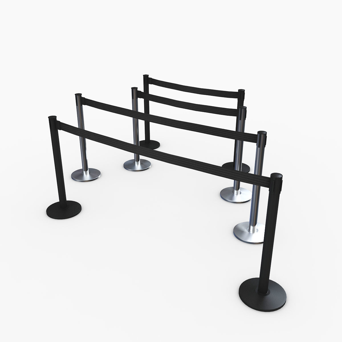 Airport Stanchions 3D model_3