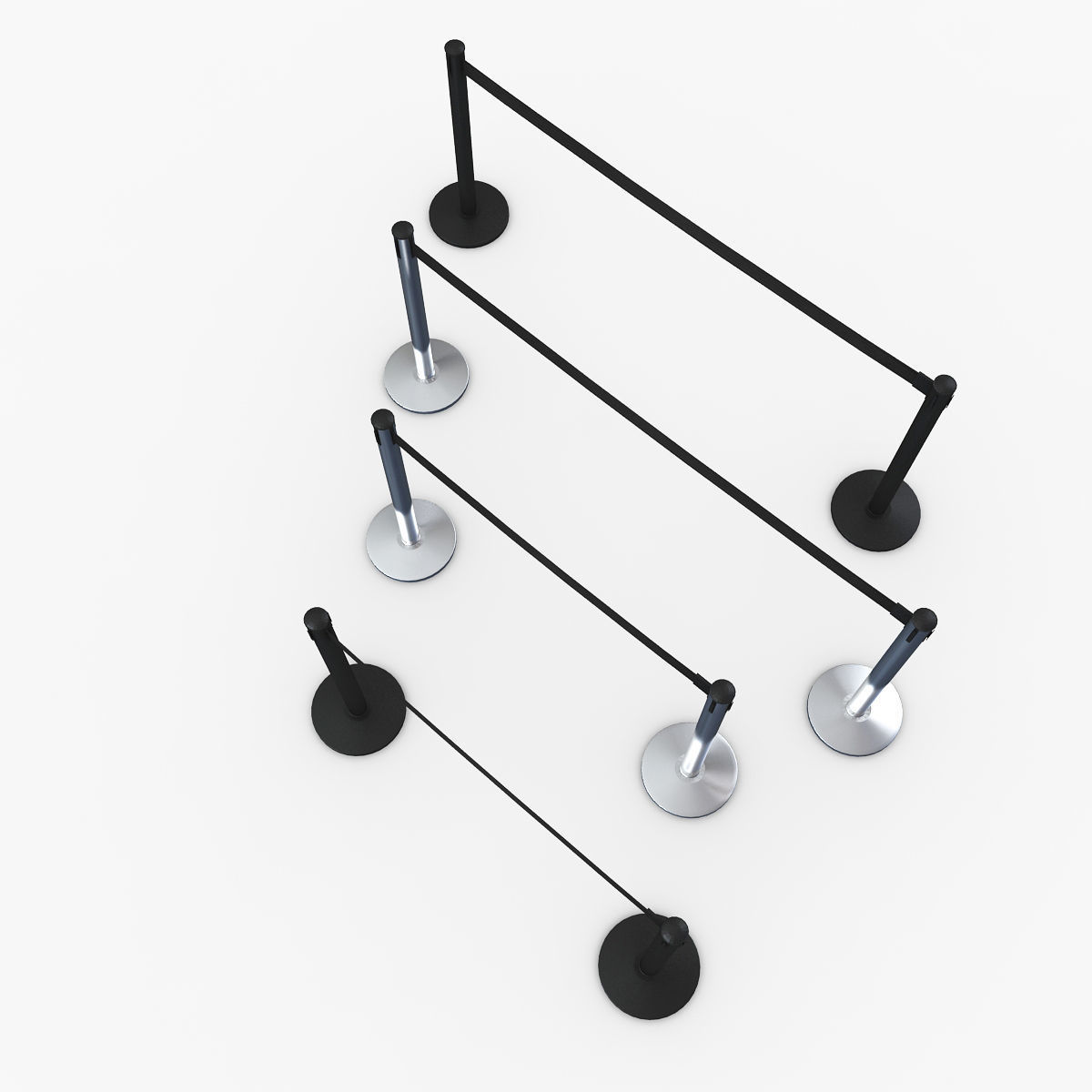 Airport Stanchions 3D model_1