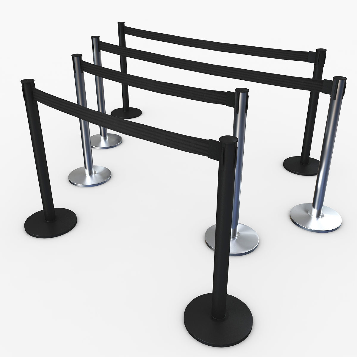 Airport Stanchions 3D model_4