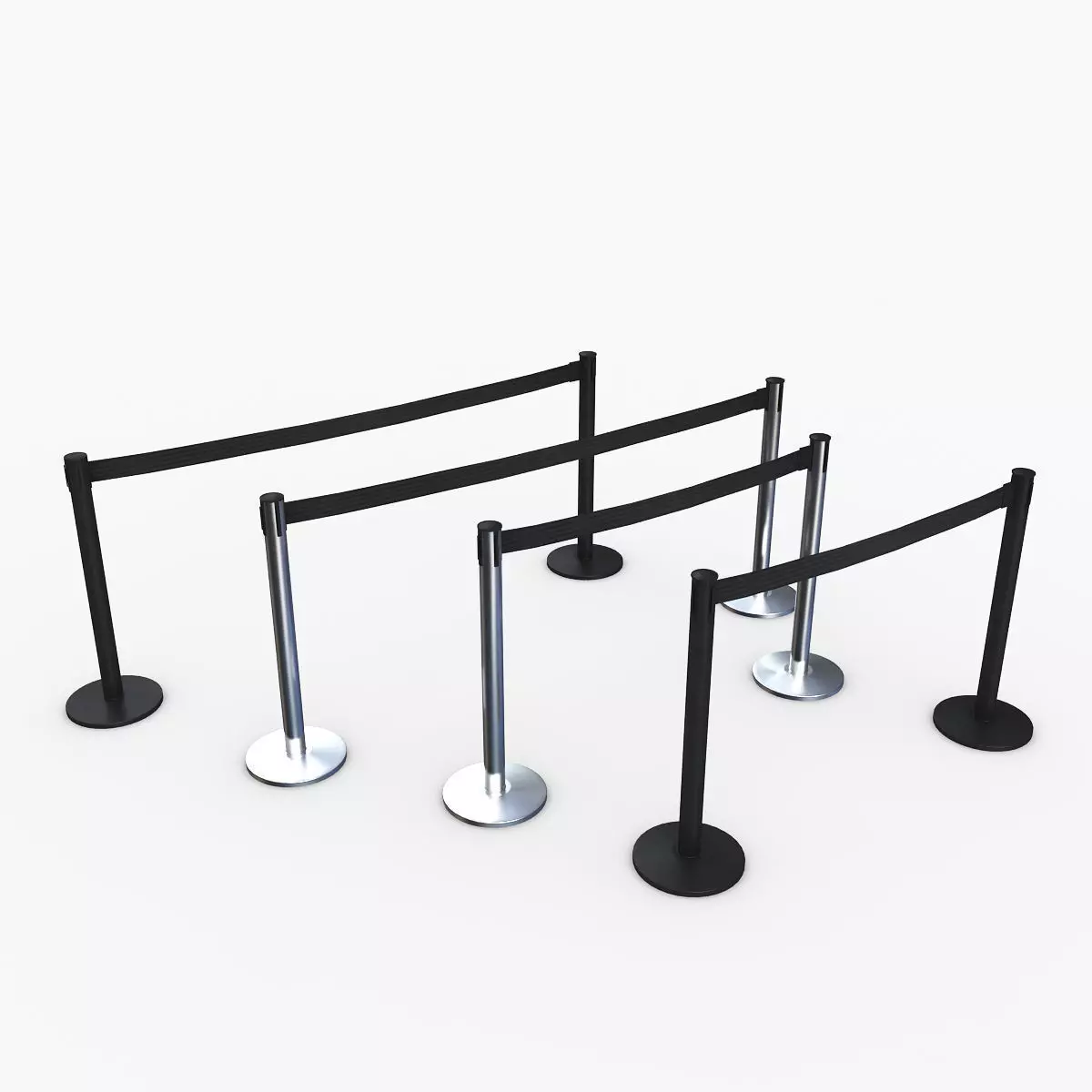 Airport Stanchions 3D model_0