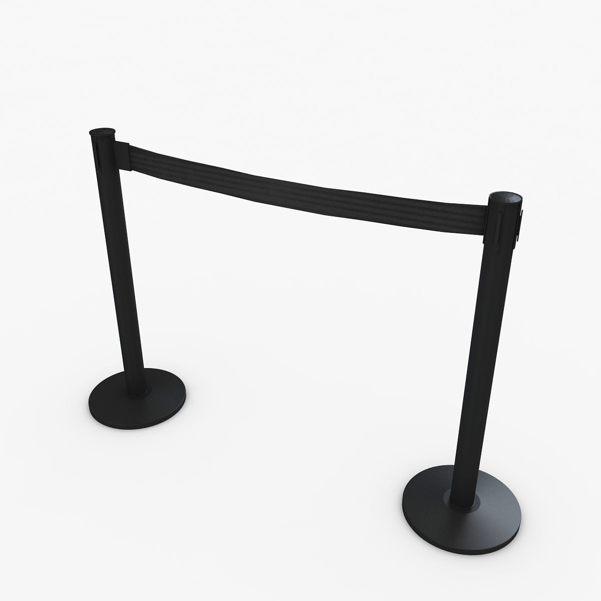 3D Airport Stanchions Black Short 3D model_1