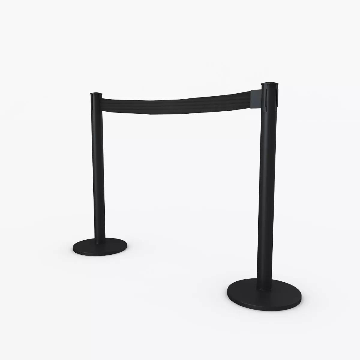 3D Airport Stanchions Black Short 3D model_0