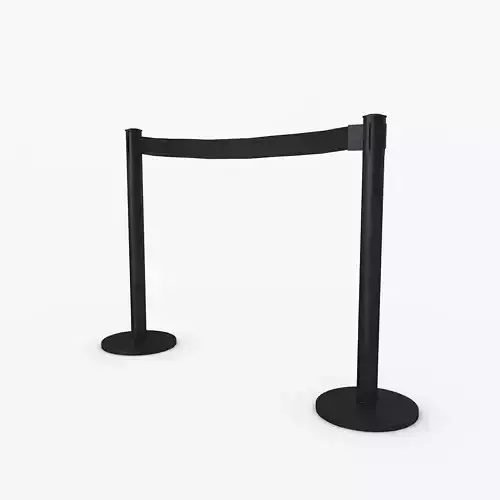 3D Airport Stanchions Black Short 3D model 3D Airport Stanchions Black Short 3D model