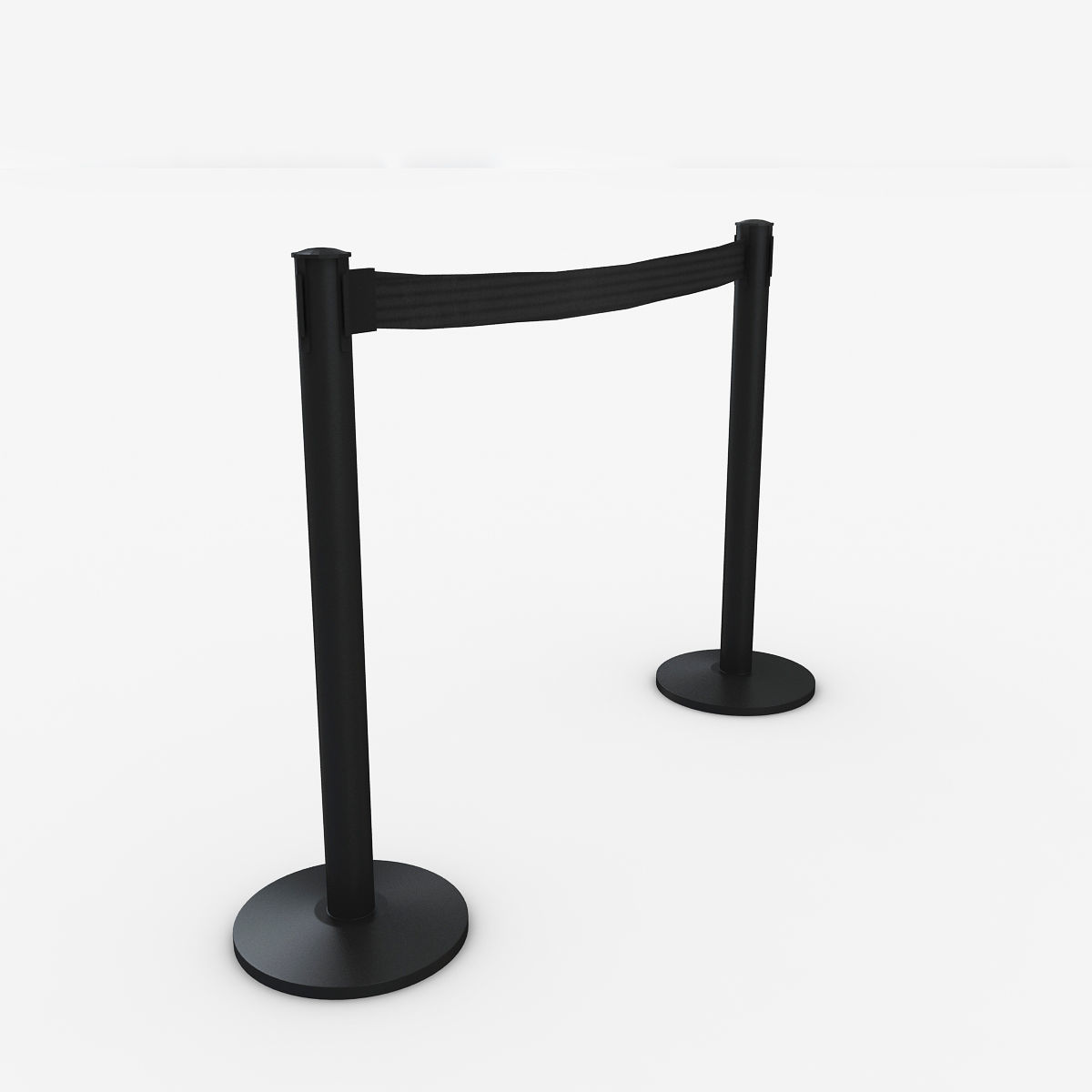 3D Airport Stanchions Black Short 3D model_4
