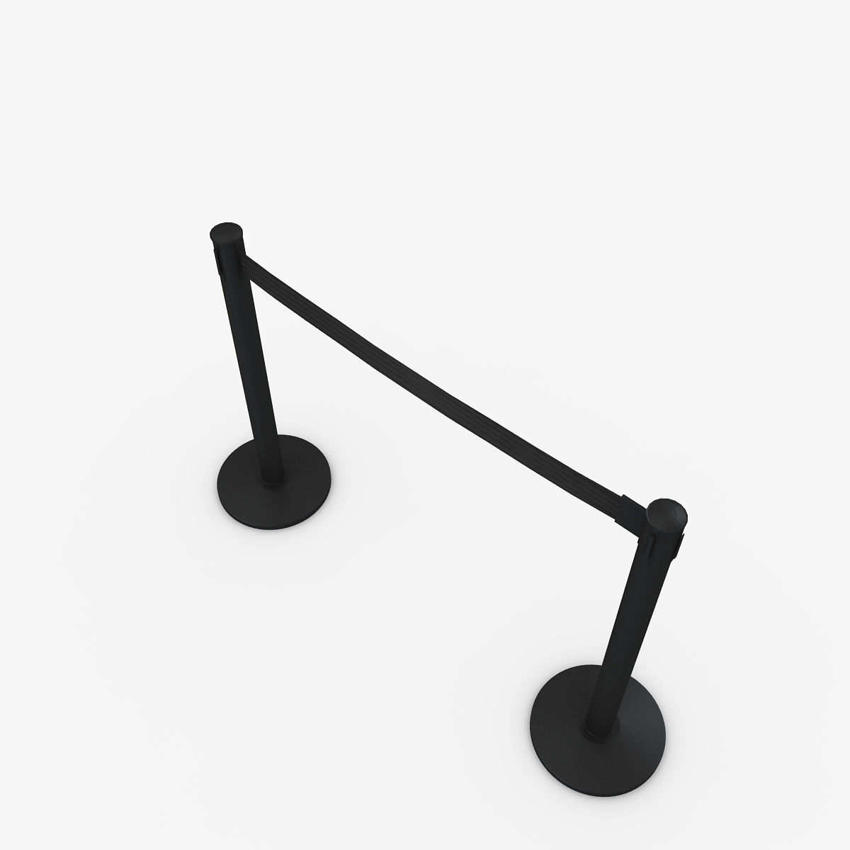 3D Airport Stanchions Black Short 3D model_2
