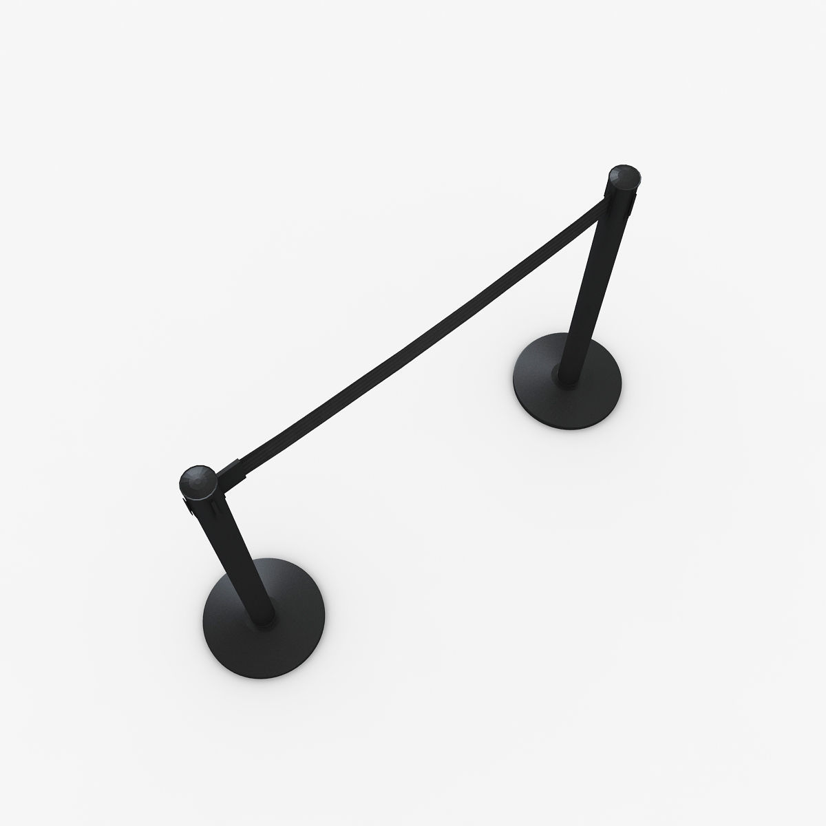 3D Airport Stanchions Black Short 3D model_3