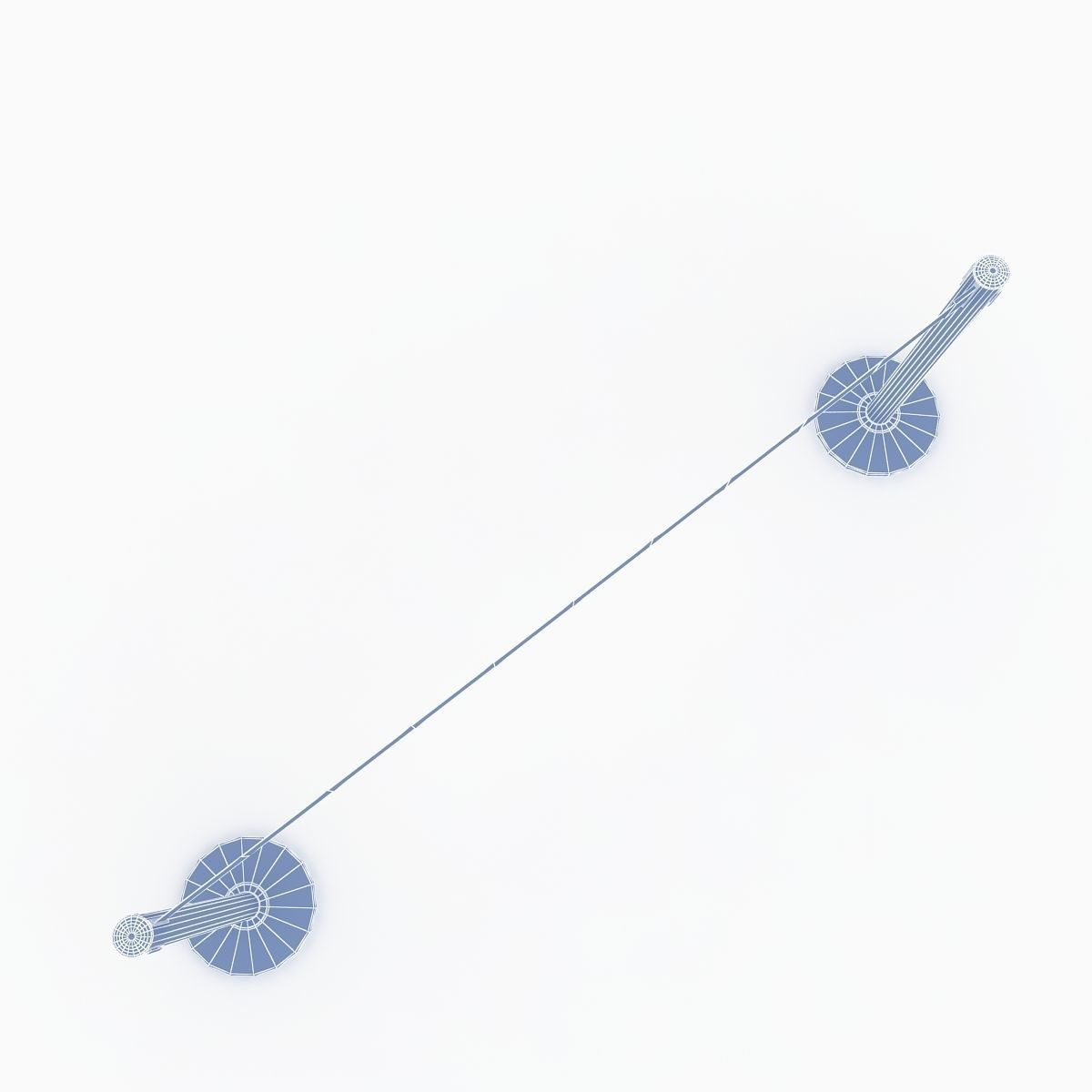 Airport Stanchions Metal Long 3D model_9