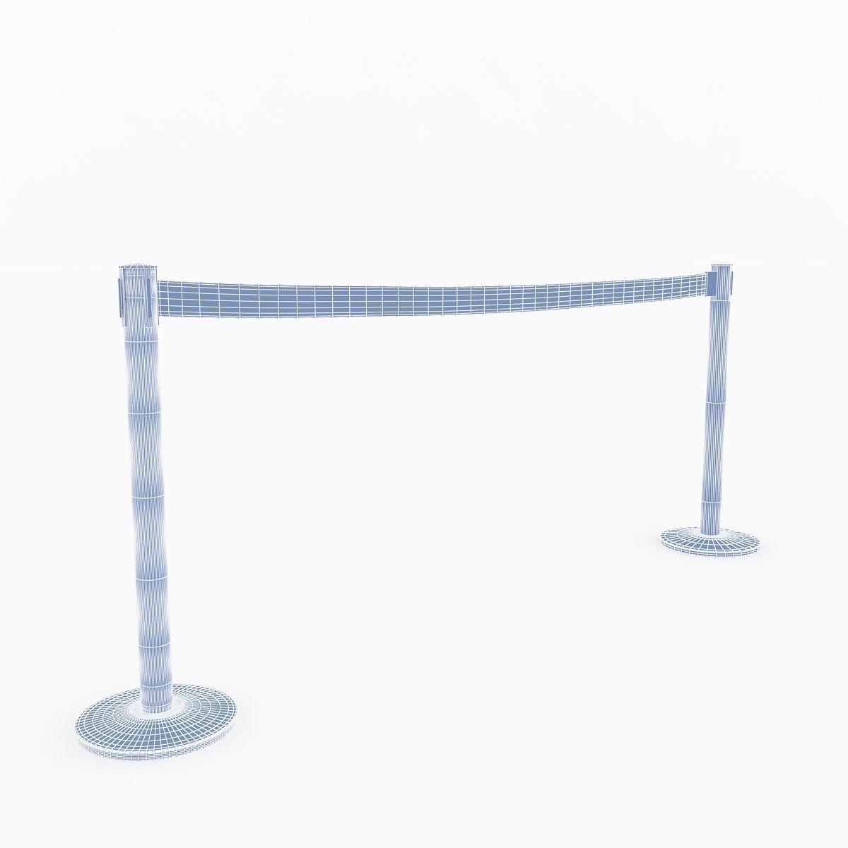Airport Stanchions Metal Long 3D model_6