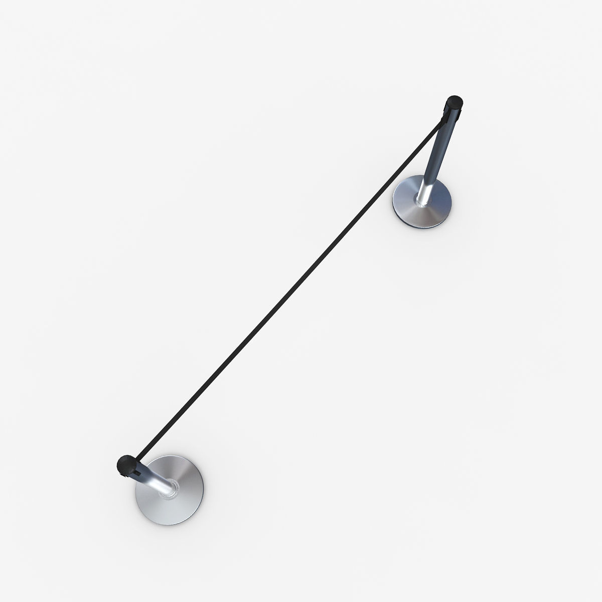 Airport Stanchions Metal Long 3D model_4