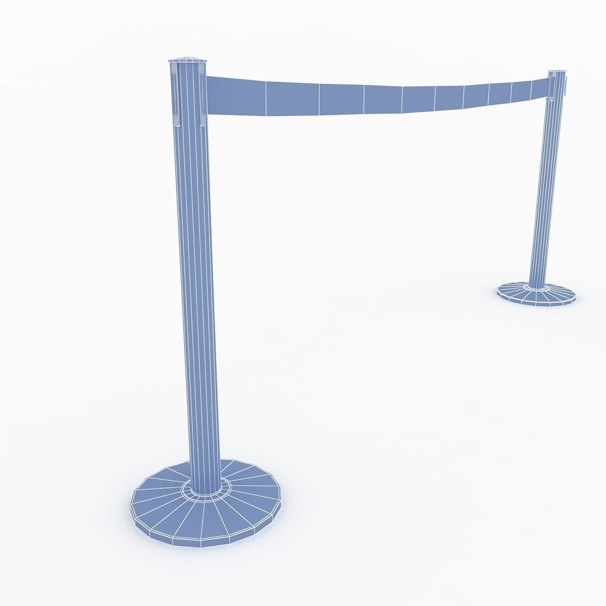 Airport Stanchions Metal Long 3D model_8