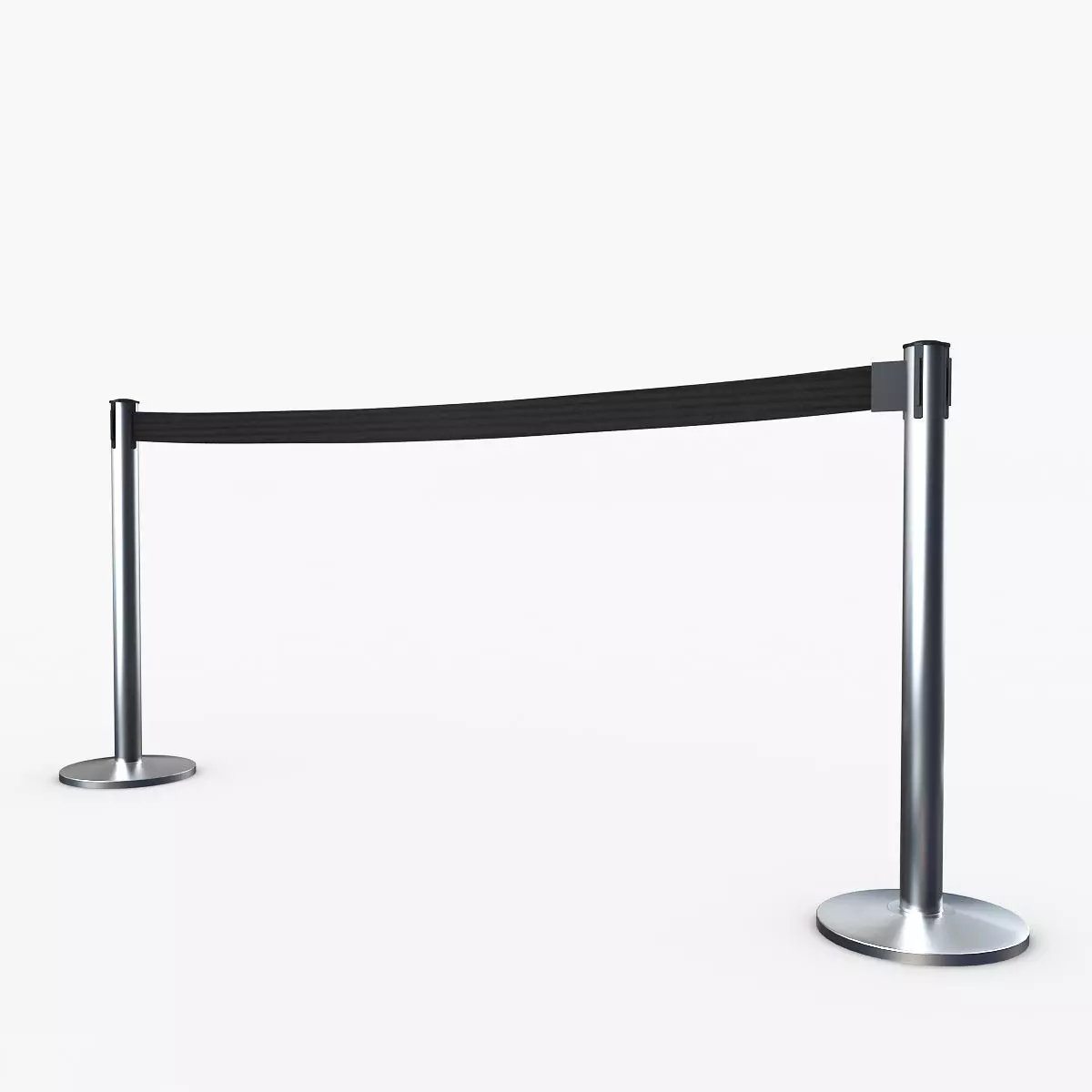 Airport Stanchions Metal Long 3D model_0