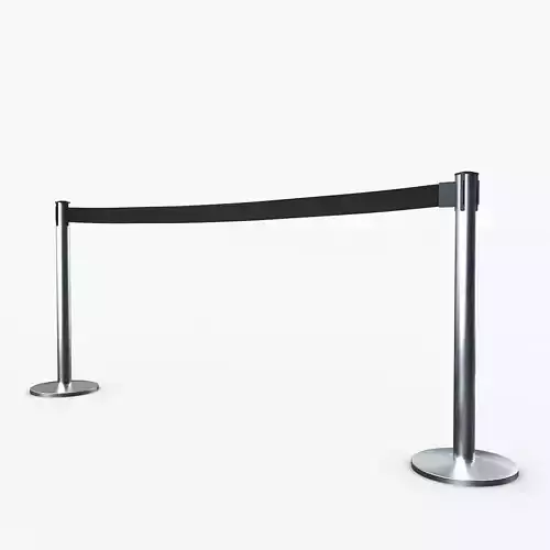 Airport Stanchions Metal Long 3D model