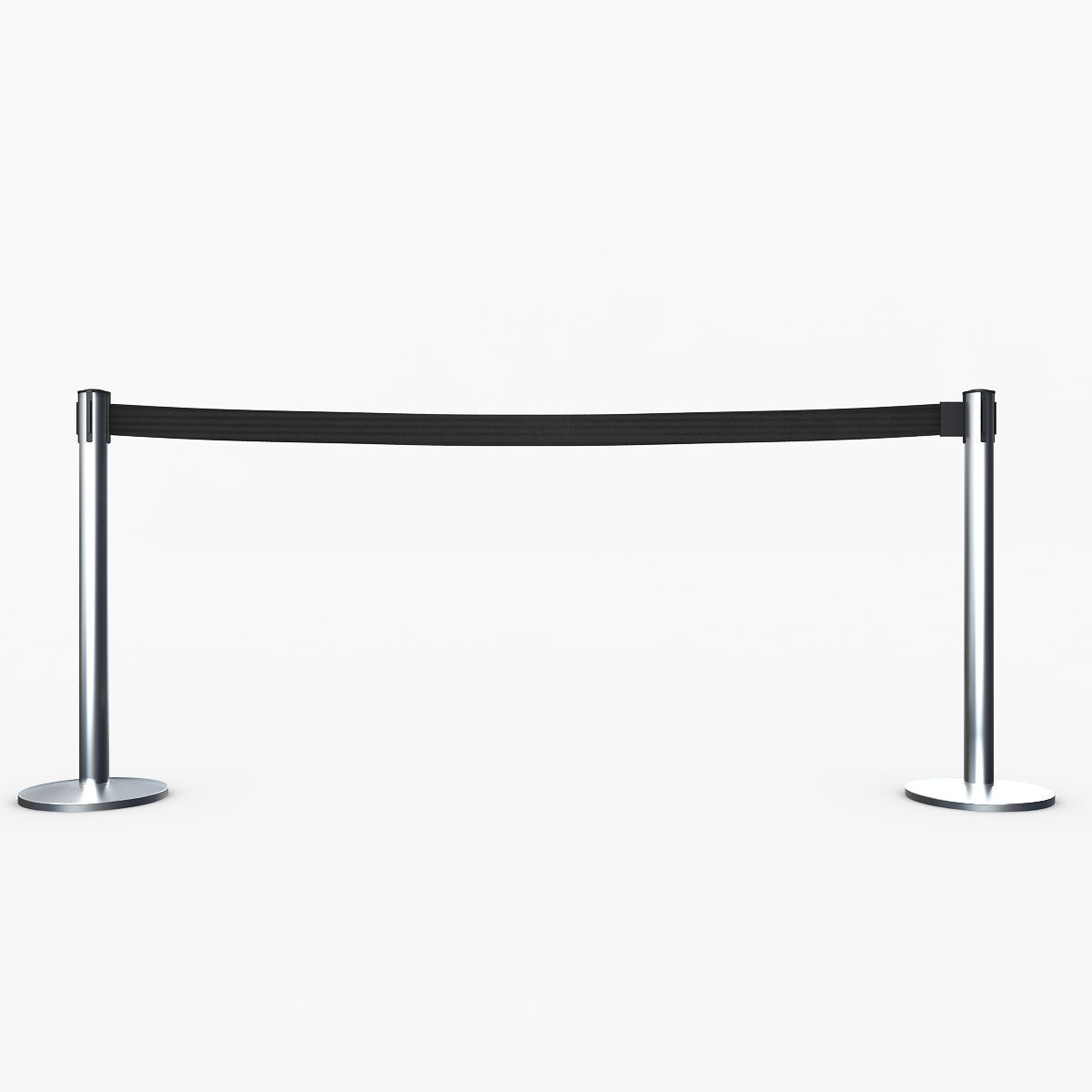 Airport Stanchions Metal Long 3D model_5
