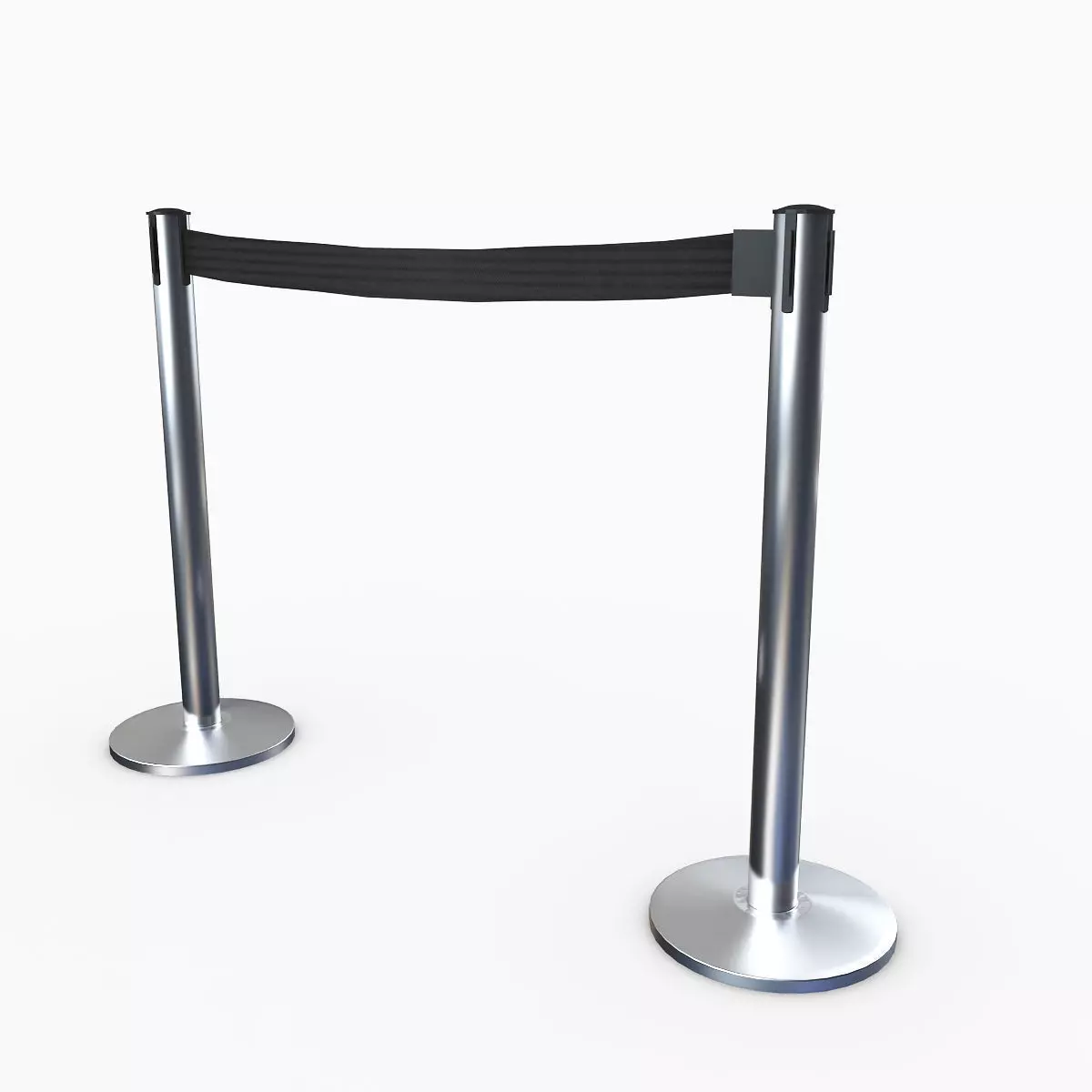 3D Airport Stanchions Metal Short 3D model_0