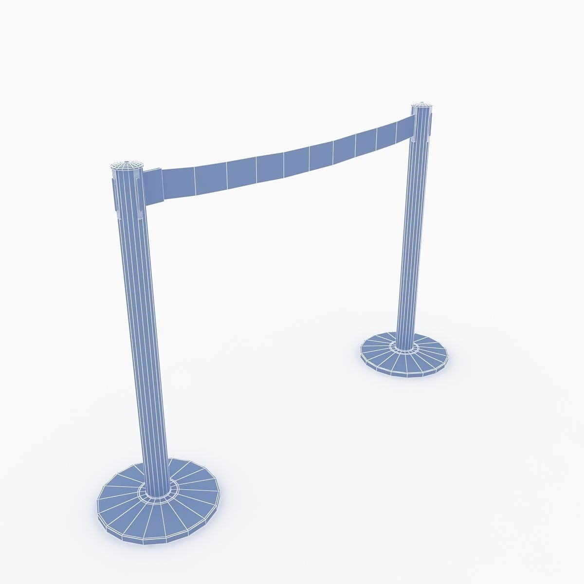 3D Airport Stanchions Metal Short 3D model_6