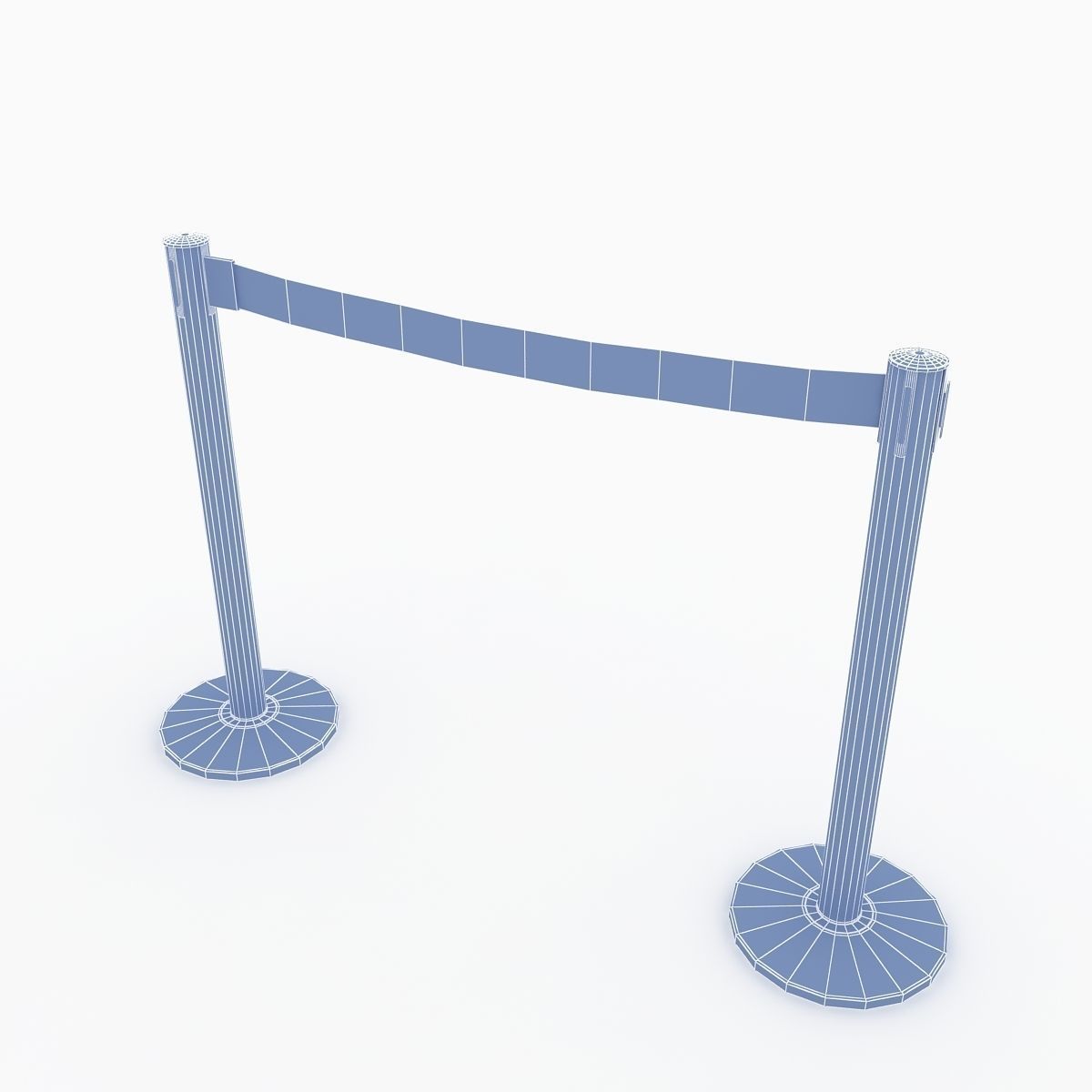 3D Airport Stanchions Metal Short 3D model_5