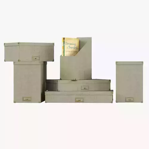 Restoration Hardware Linen Office Storage Accessories Fog Low-poly 3D model