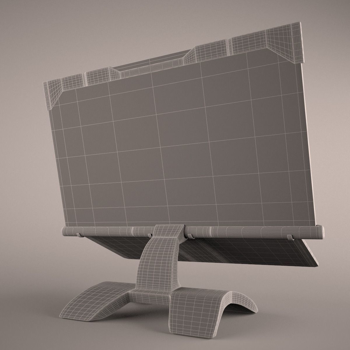 Sci-Fi Computer With Glassy Hologram Screen 3D model_6