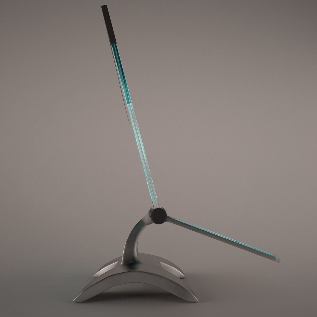 Sci-Fi Computer With Glassy Hologram Screen 3D model_3