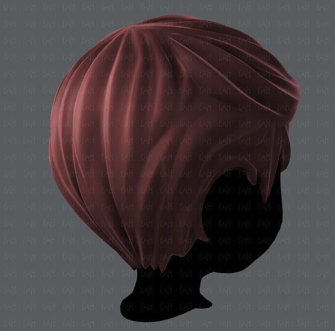 3D Hair style for boy V02 Low-poly 3D model_4