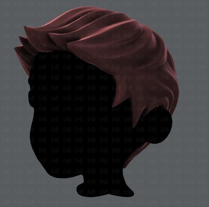 3D Hair style for boy V02 Low-poly 3D model_8