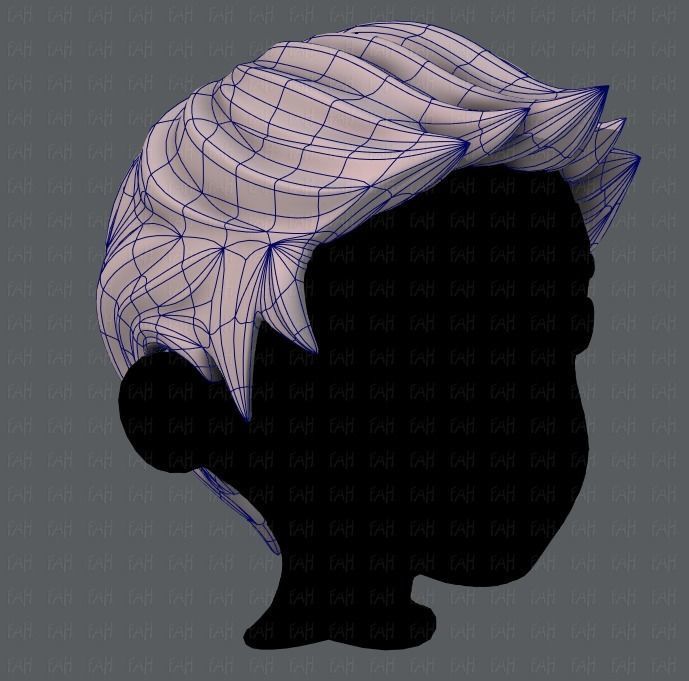 3D Hair style for boy V02 Low-poly 3D model_10