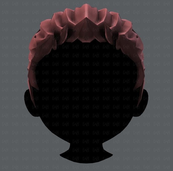 3D Hair style for boy V02 Low-poly 3D model_17