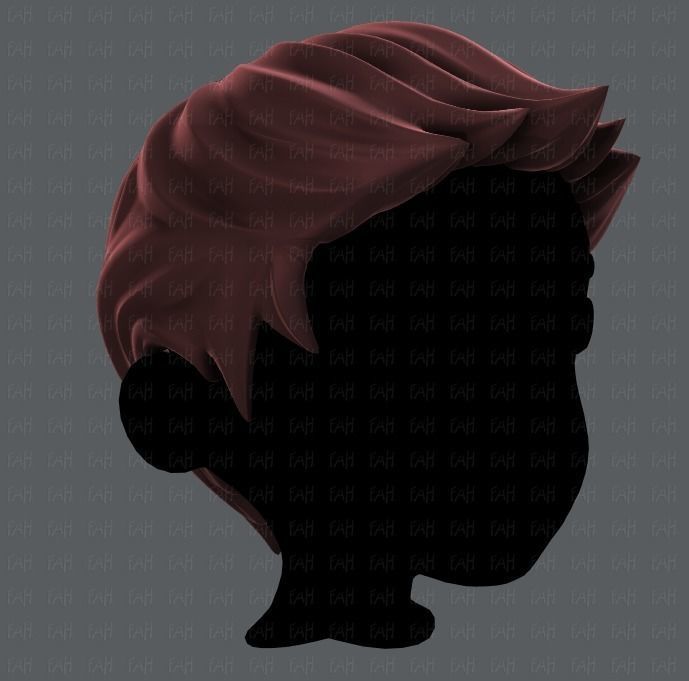 3D Hair style for boy V02 Low-poly 3D model_2