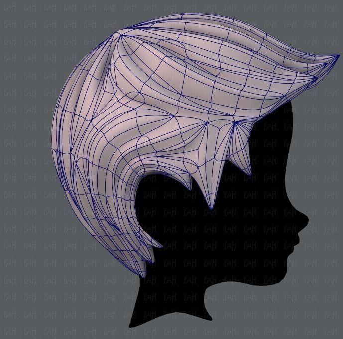 3D Hair style for boy V02 Low-poly 3D model_11
