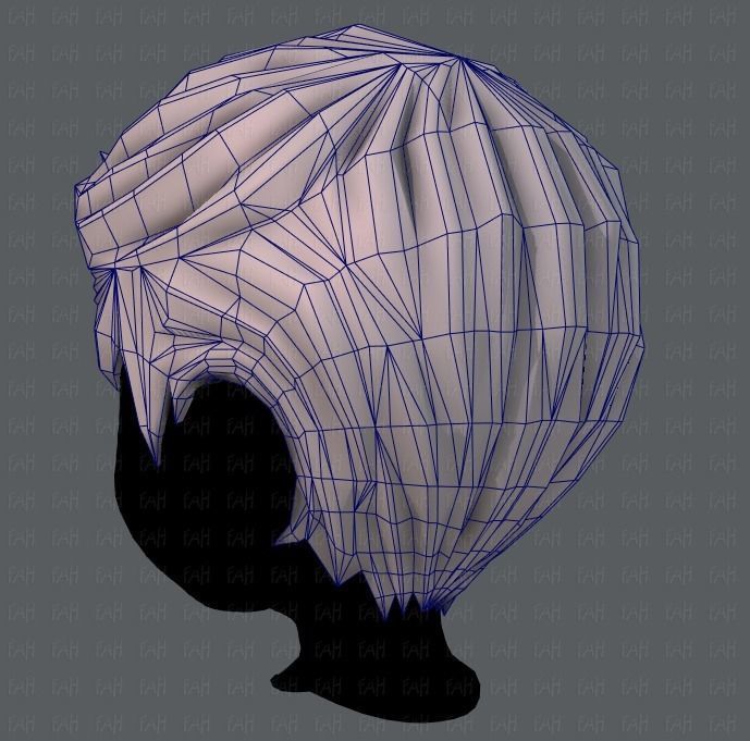 3D Hair style for boy V02 Low-poly 3D model_30