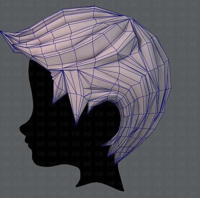 3D Hair style for boy V02 Low-poly 3D model_31
