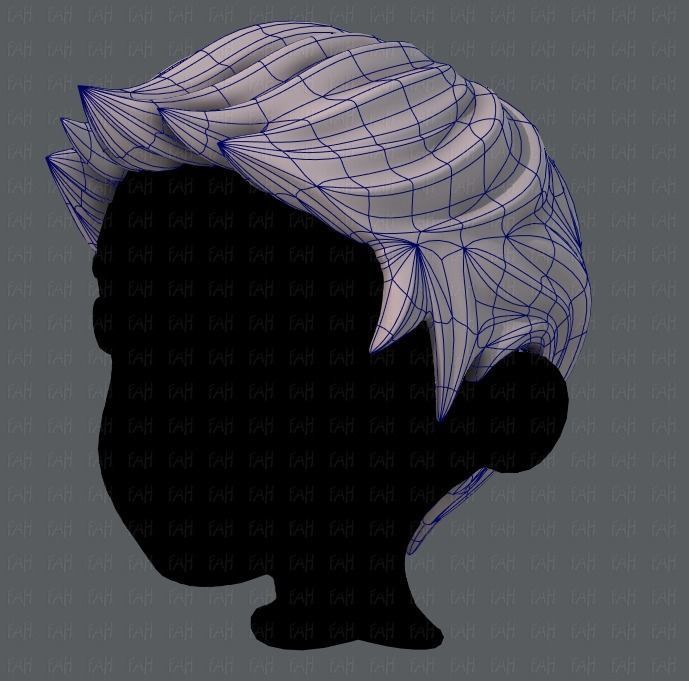 3D Hair style for boy V02 Low-poly 3D model_16