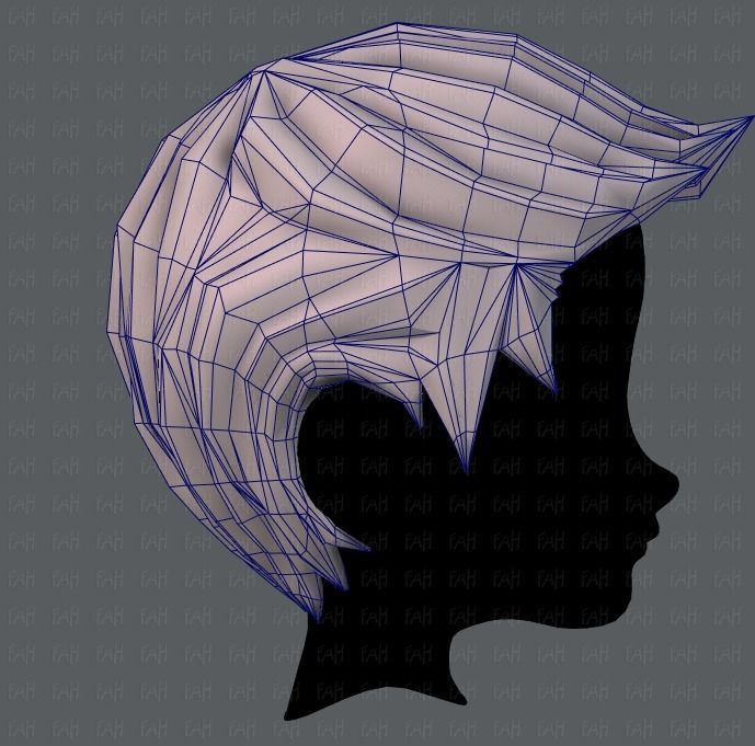 3D Hair style for boy V02 Low-poly 3D model_27