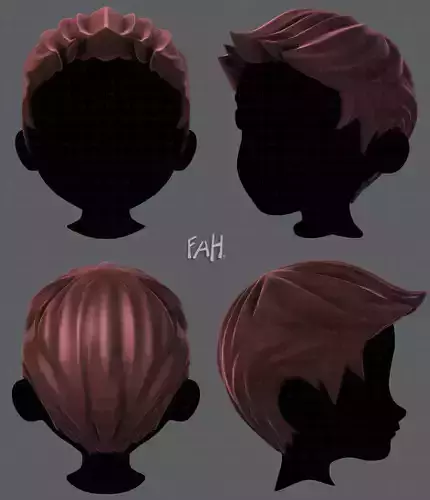 3D Hair style for boy V02 Low-poly 3D model