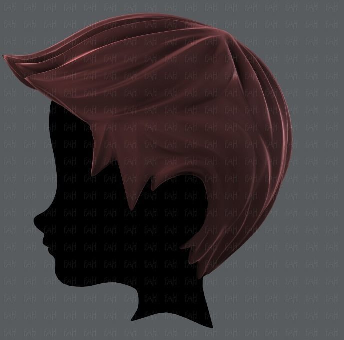 3D Hair style for boy V02 Low-poly 3D model_7