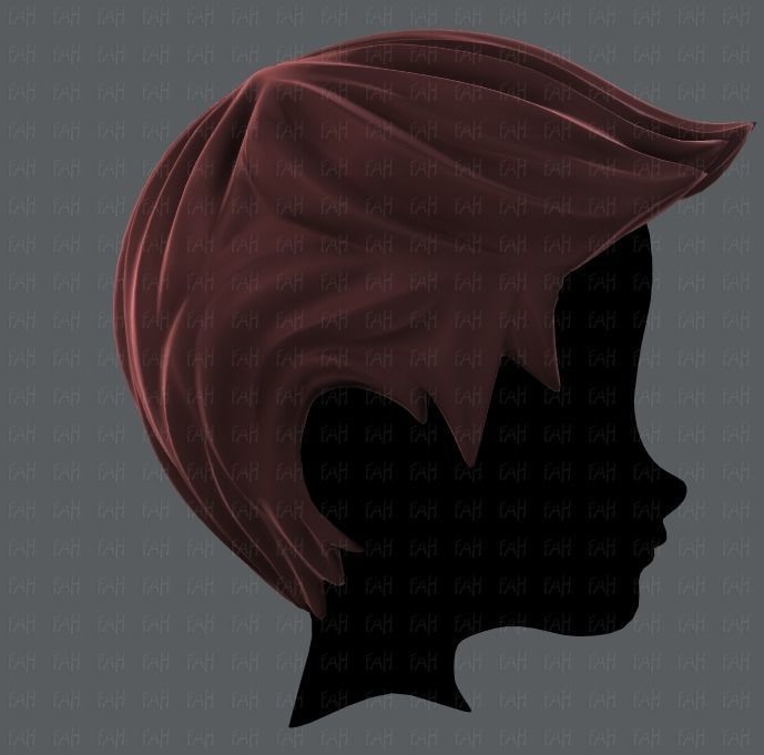 3D Hair style for boy V02 Low-poly 3D model_3