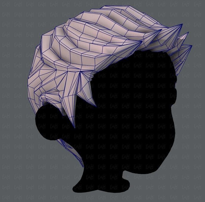 3D Hair style for boy V02 Low-poly 3D model_26