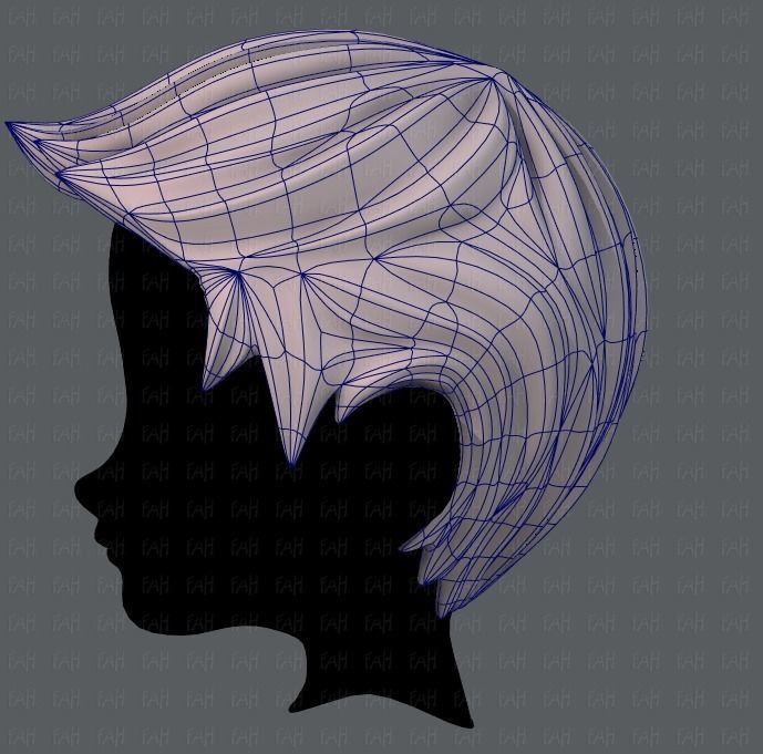 3D Hair style for boy V02 Low-poly 3D model_15
