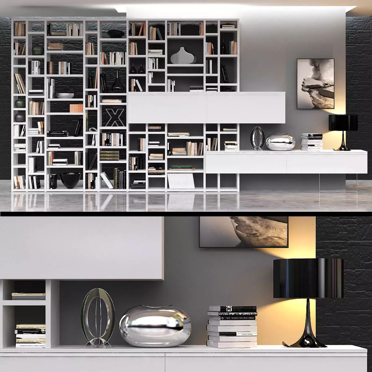 CROSSING bookcase 3D model_0