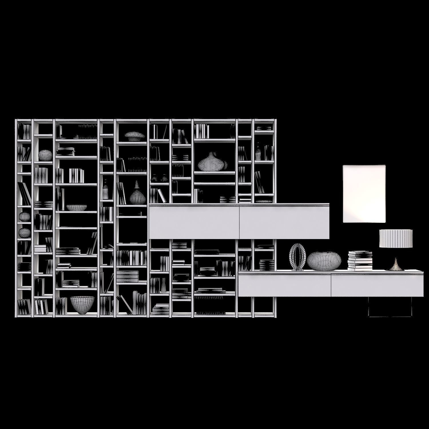 CROSSING bookcase 3D model_4