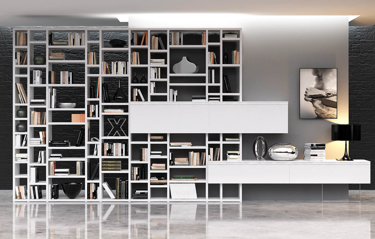 CROSSING bookcase 3D model_3