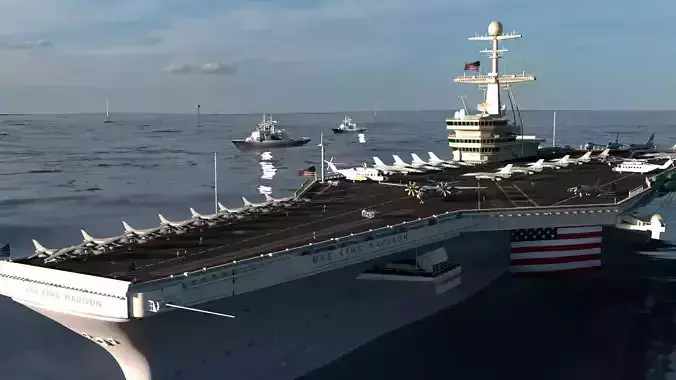 Aircraft Carrier - Nimitz-class nuclear-powered supercarrier 3D model
