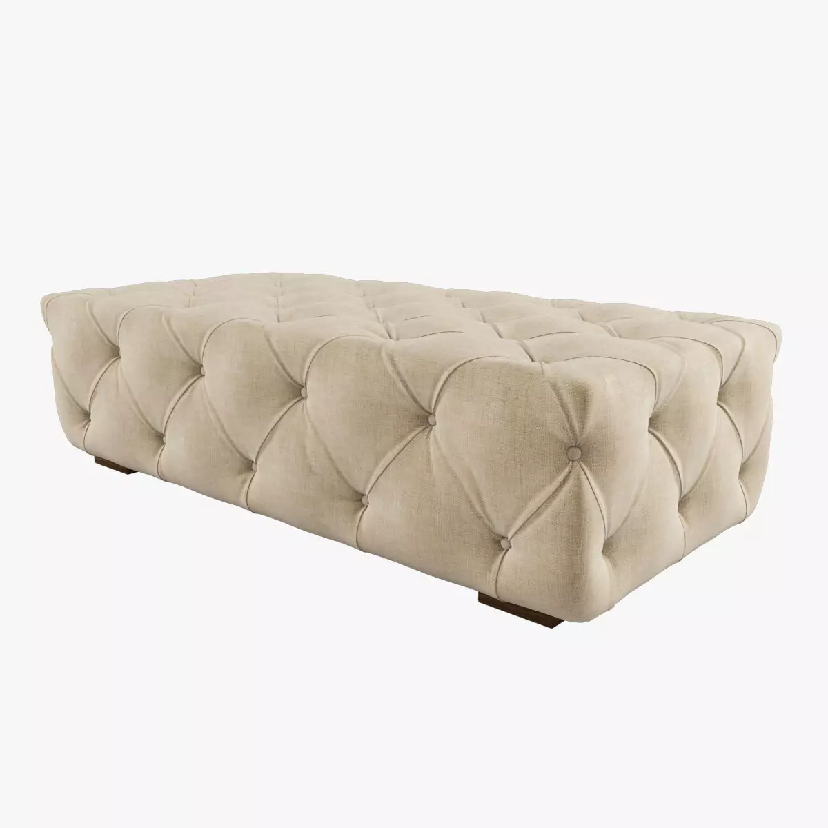 Restoration Hardware  Soho Ottoman Low-poly 3D model_0
