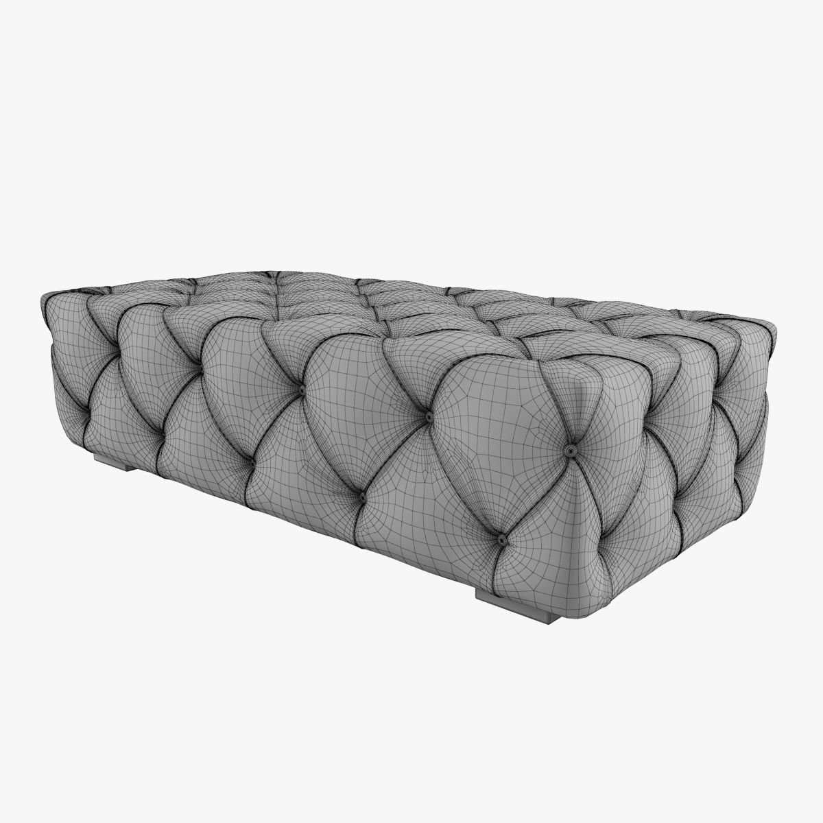 Restoration Hardware  Soho Ottoman Low-poly 3D model_6