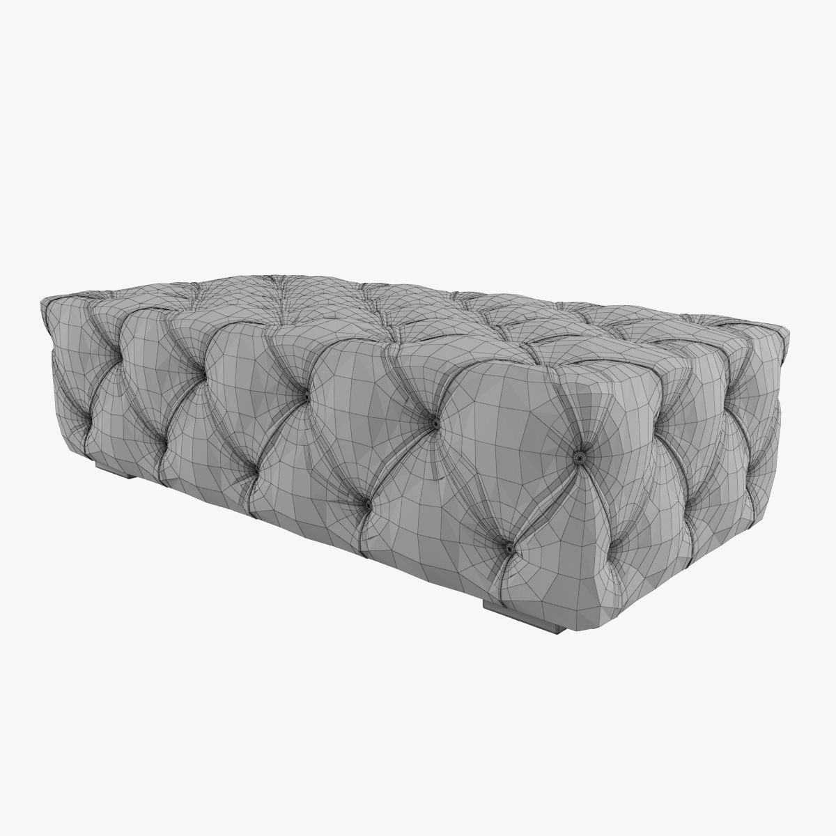 Restoration Hardware  Soho Ottoman Low-poly 3D model_5