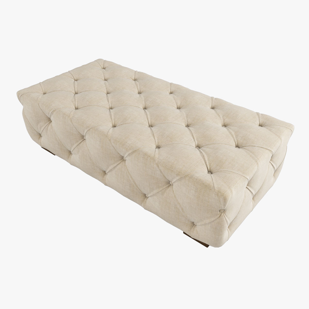 Restoration Hardware  Soho Ottoman Low-poly 3D model_4