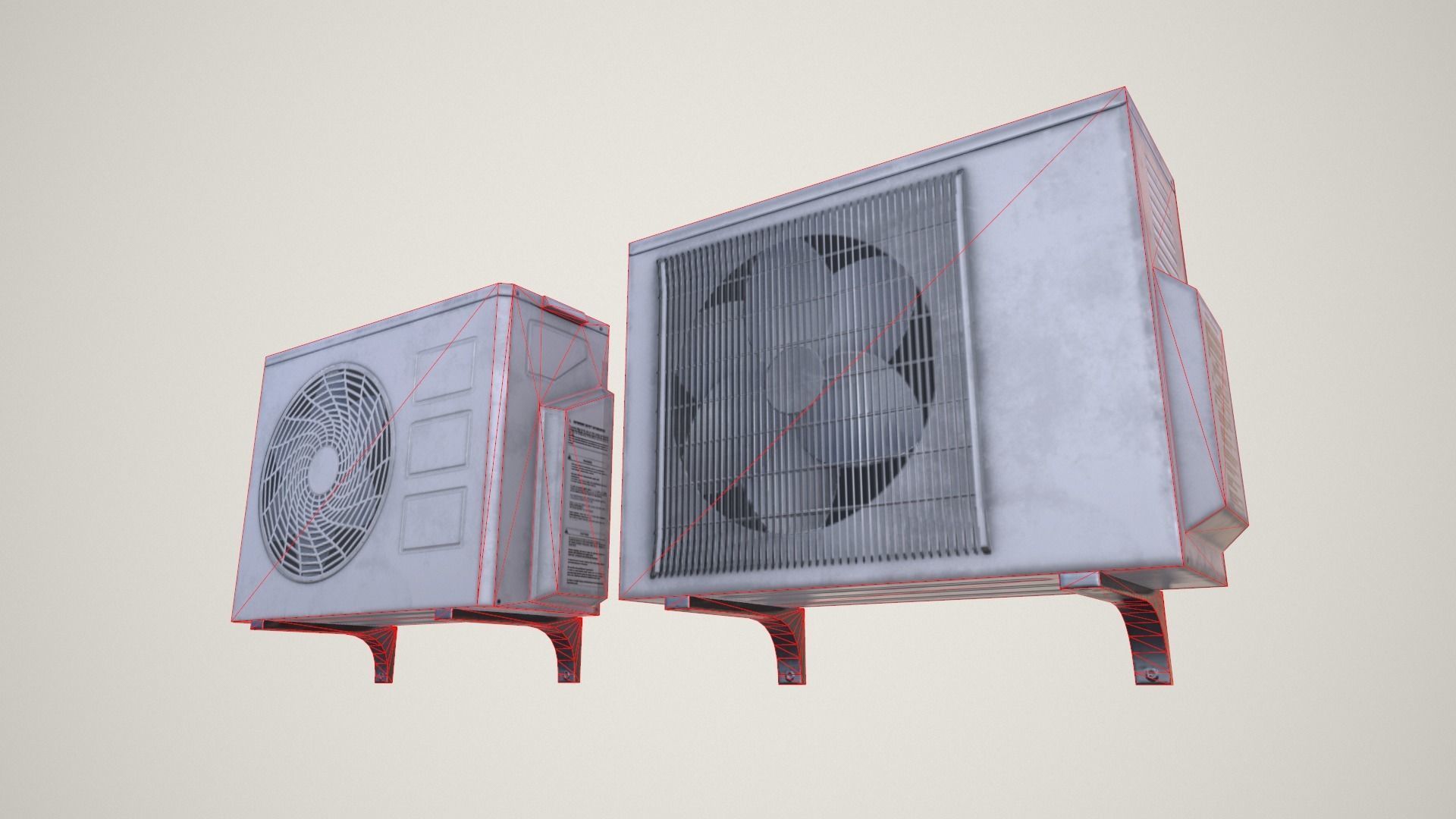 Air Conditioner Low-poly 3D model_5