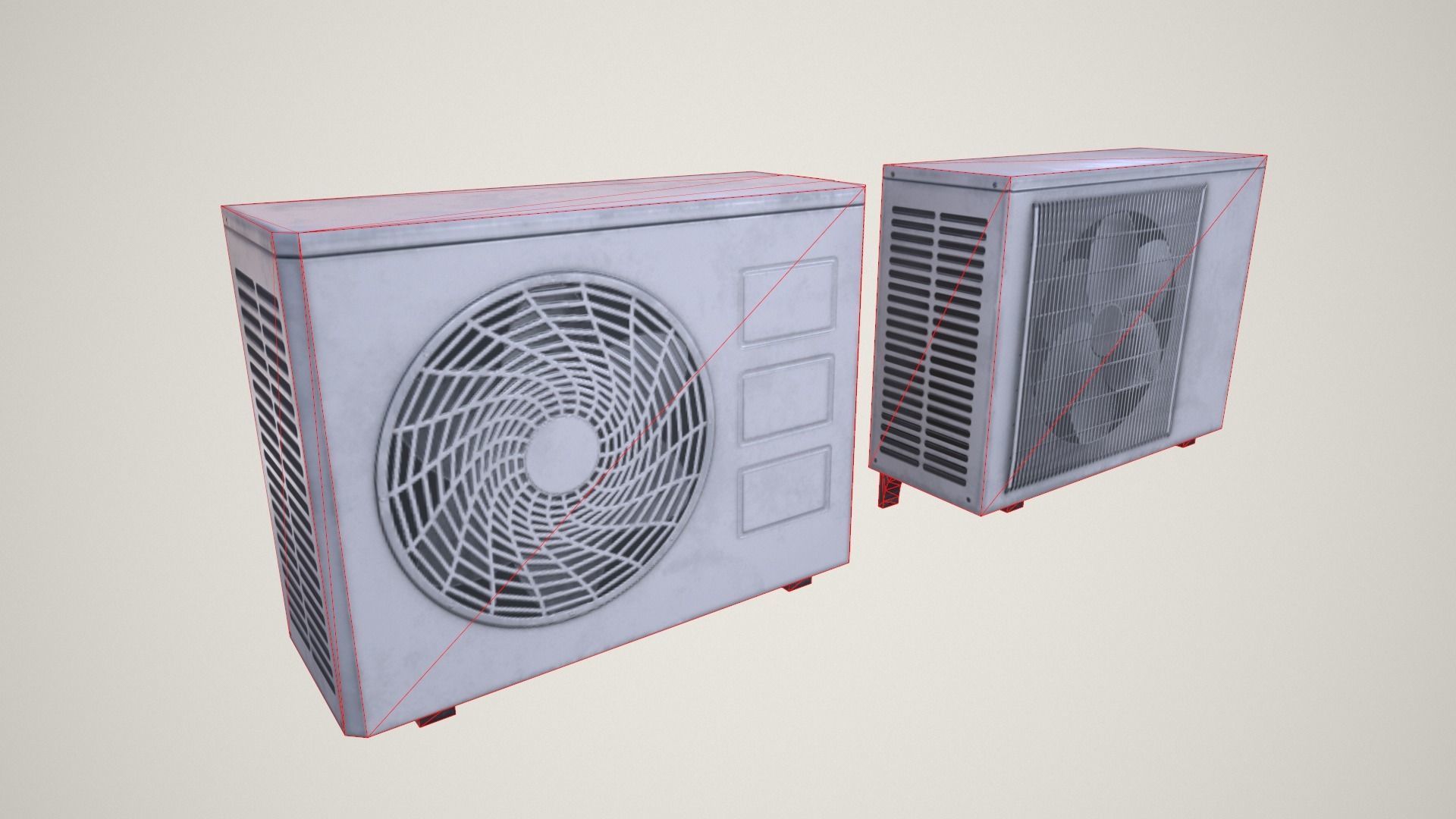 Air Conditioner Low-poly 3D model_9